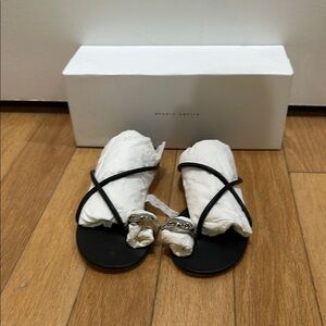 Studio Amelia sandals with silver pebble ring